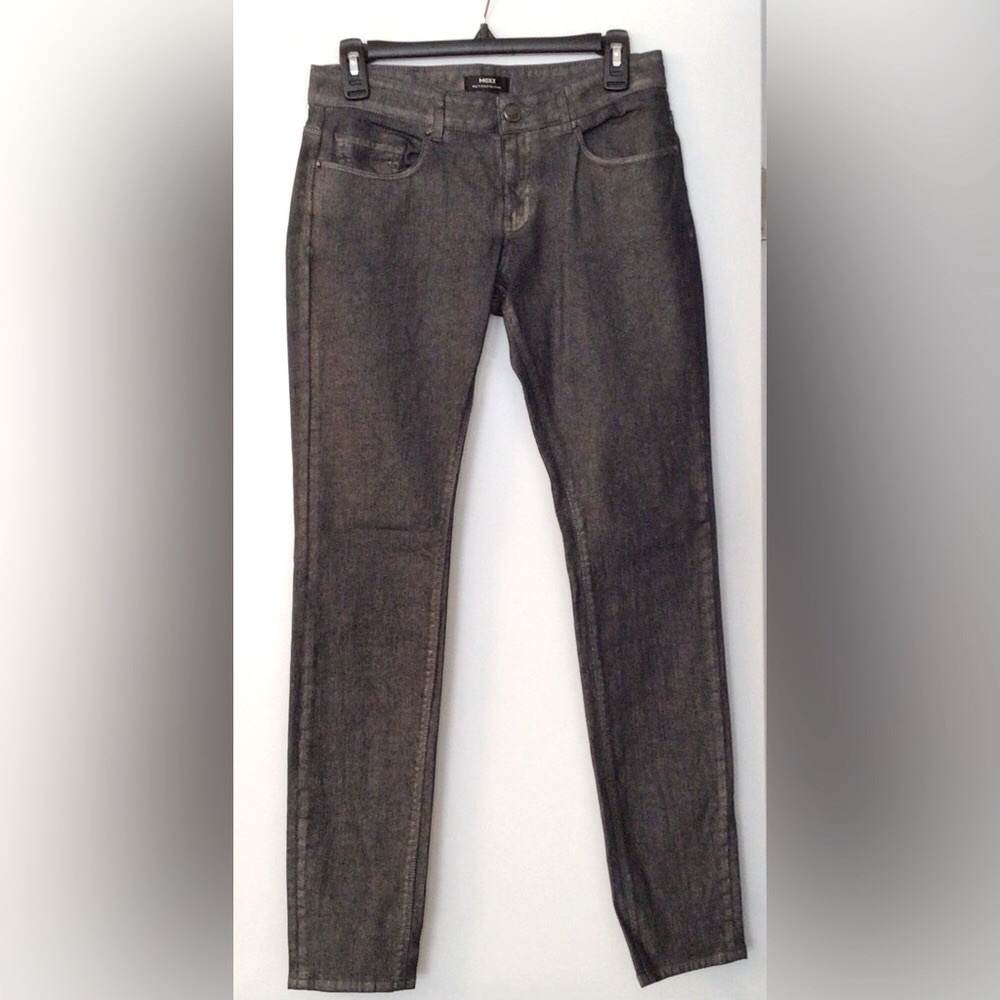 MEXX 5-Pocket Grey Metallic Cotton Pants - Women Can 36-UK 10